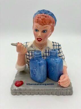 Vintage I Love Lucy Salt and Pepper Shakers Lucy Vegimvitamin Holder Collection